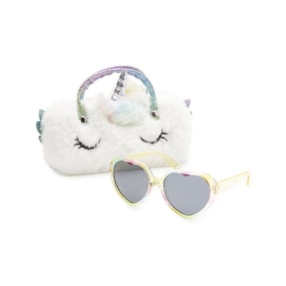 Girls Fun Summer Sunglasses With Unicorn & Sloth Faux Fur Carrying Cases 2-Pack - Picture 6 of 7
